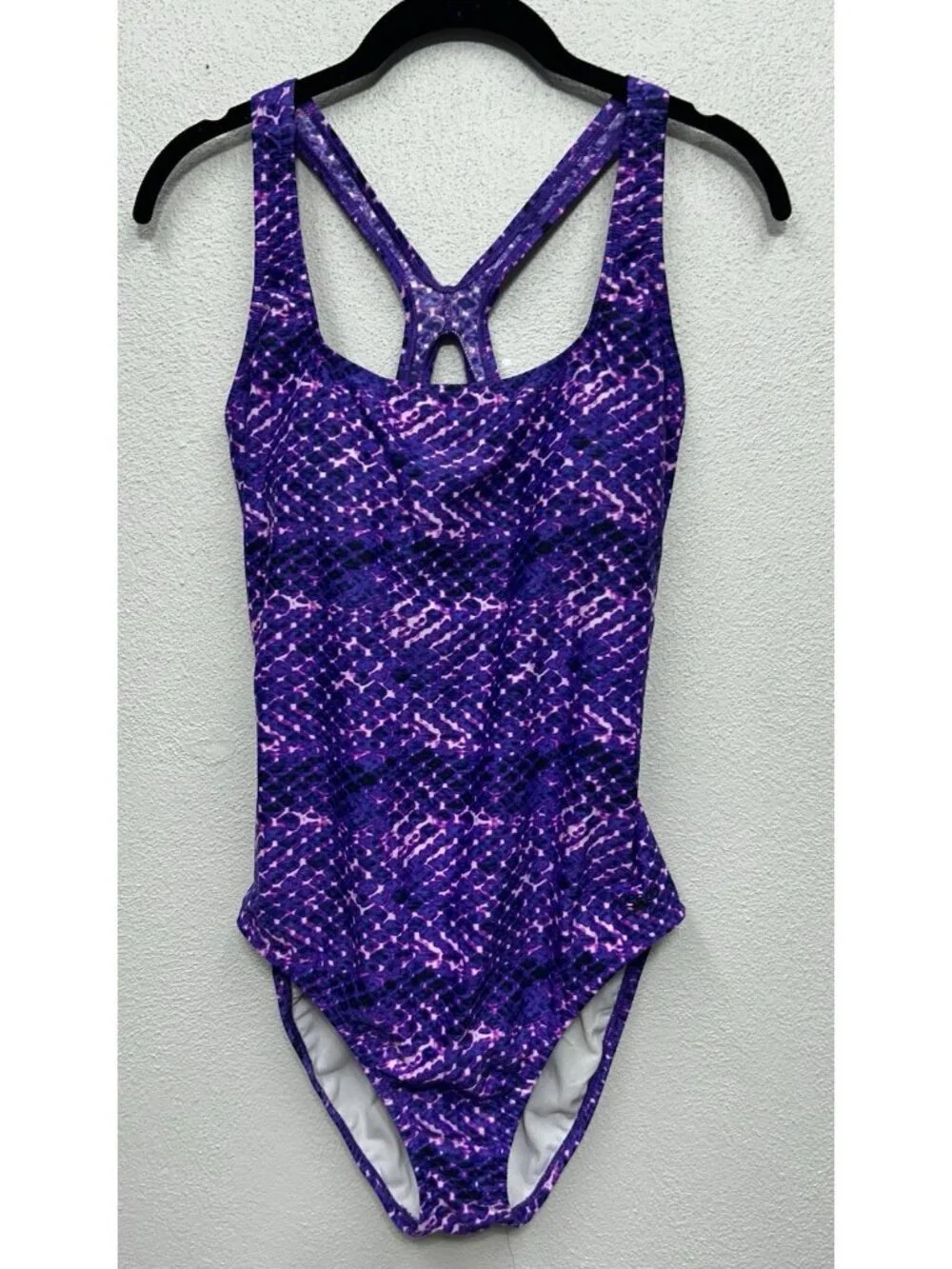 Speedo Ultraback Racerback One Piece Swimsuit Womens 12 Purple Athletic Training